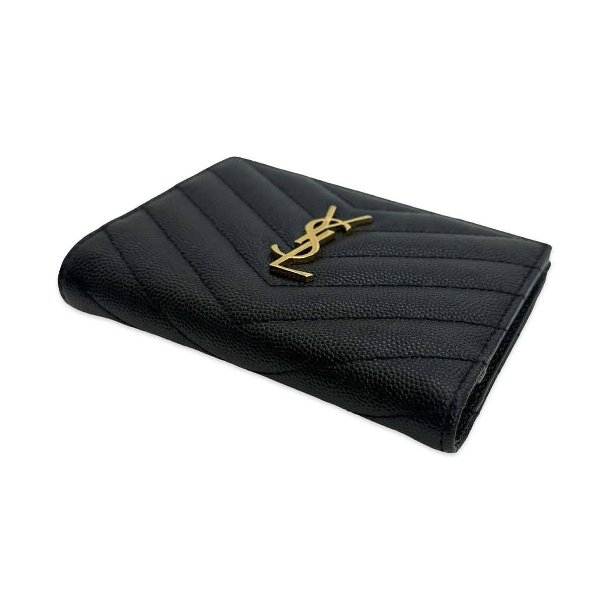SAINT LAURENT: Quilted Grain de Poudre Cassandre Bifold Wallet