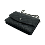Quilted Lambskin Classic Wallet on a Chain Clutch