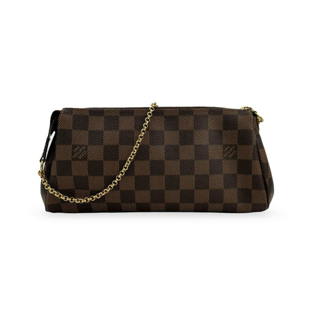 LOUIS VUITTON: Damier Ebene Eva Clutch
