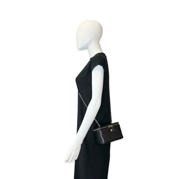 Quilted Caviar Classic Mini Vanity Case with Chain