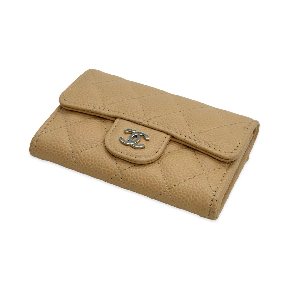 CHANEL: Quilted Caviar Classic Flap Card Holder