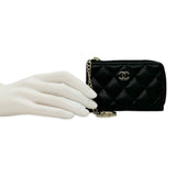 Quilted Caviar Zipped Key Holder