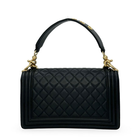 CHANEL: Quilted Lambskin Medium Top Handle Boy Bag