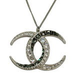 CHANEL: Baguette Crystal CC Dubai Moon Pendant Necklace