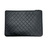 CHANEL: Printed Lambskin Floral Large Zip Pouch
