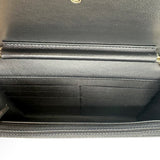 CHANEL: Chevron Quilted Caviar Boy Wallet on a Chain