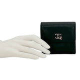 CHANEL: Leather Coco Mark Ski Compact Wallet
