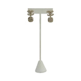CHANEL: Crystal Pearl CC Square Drop Earrings
