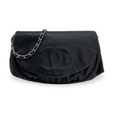 CHANEL: Caviar Half Moon Wallet on a Chain