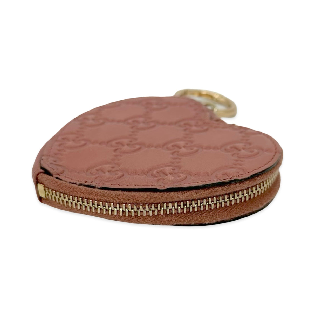 GUCCI: Microguccissima Heart Zip Coin Purse Key Pouch