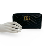 GUCCI: Quilted Leather GG Marmont Zip Around Wallet