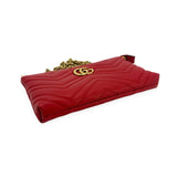 GUCCI: Quilted Leather GG Marmont Pochette with Chain