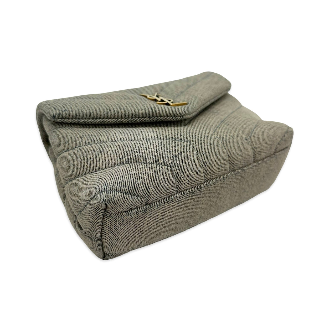 SAINT LAURENT: Quilted Denim Toy Lou
