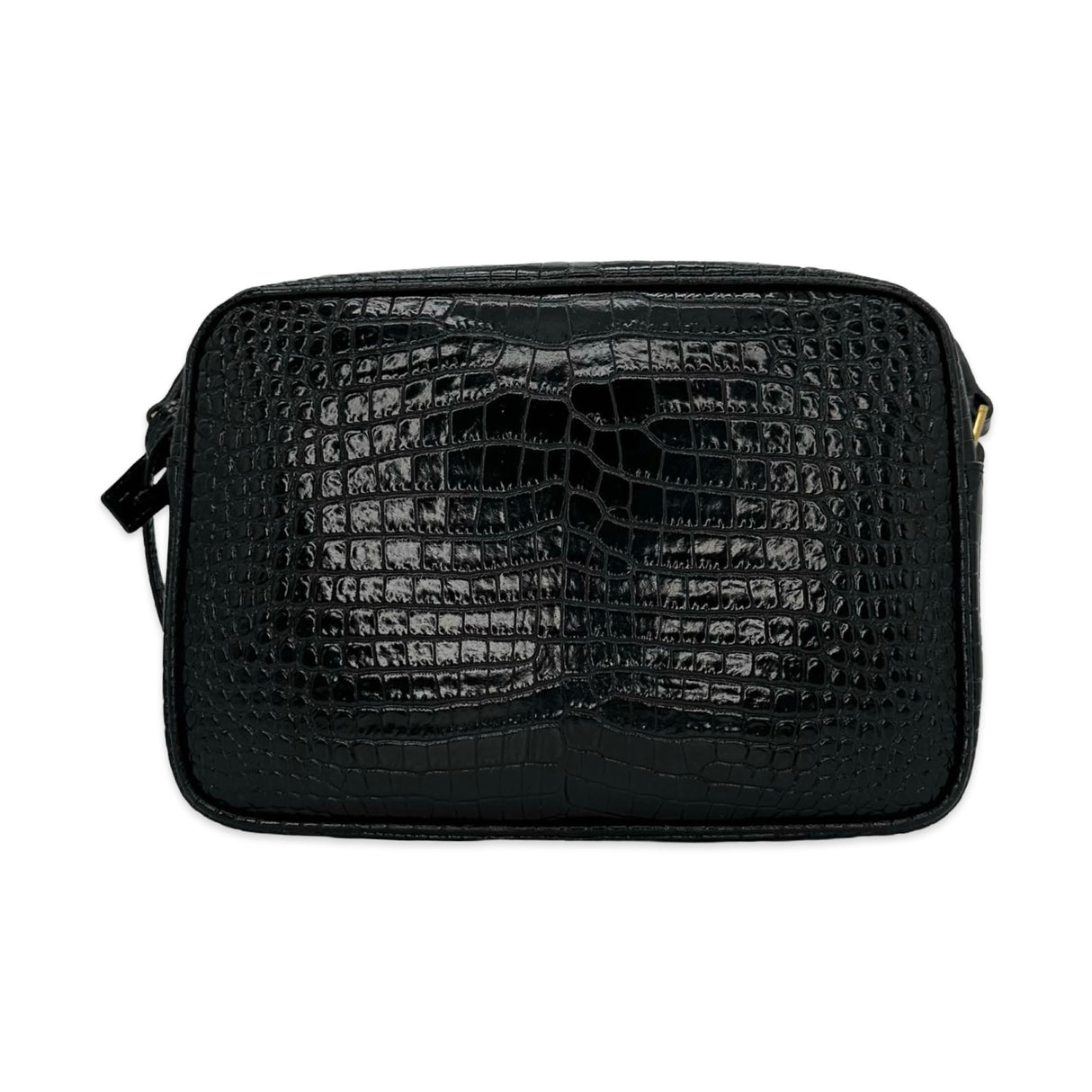 SAINT LAURENT: Croc Embossed Small Lou Camera Bag
