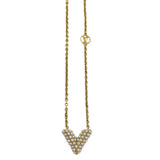 LOUIS VUITTON: Pearl Essential V Necklace