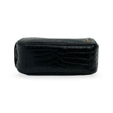 SAINT LAURENT: Croc Embossed Tiny Cassandre Cosmetic Pouch