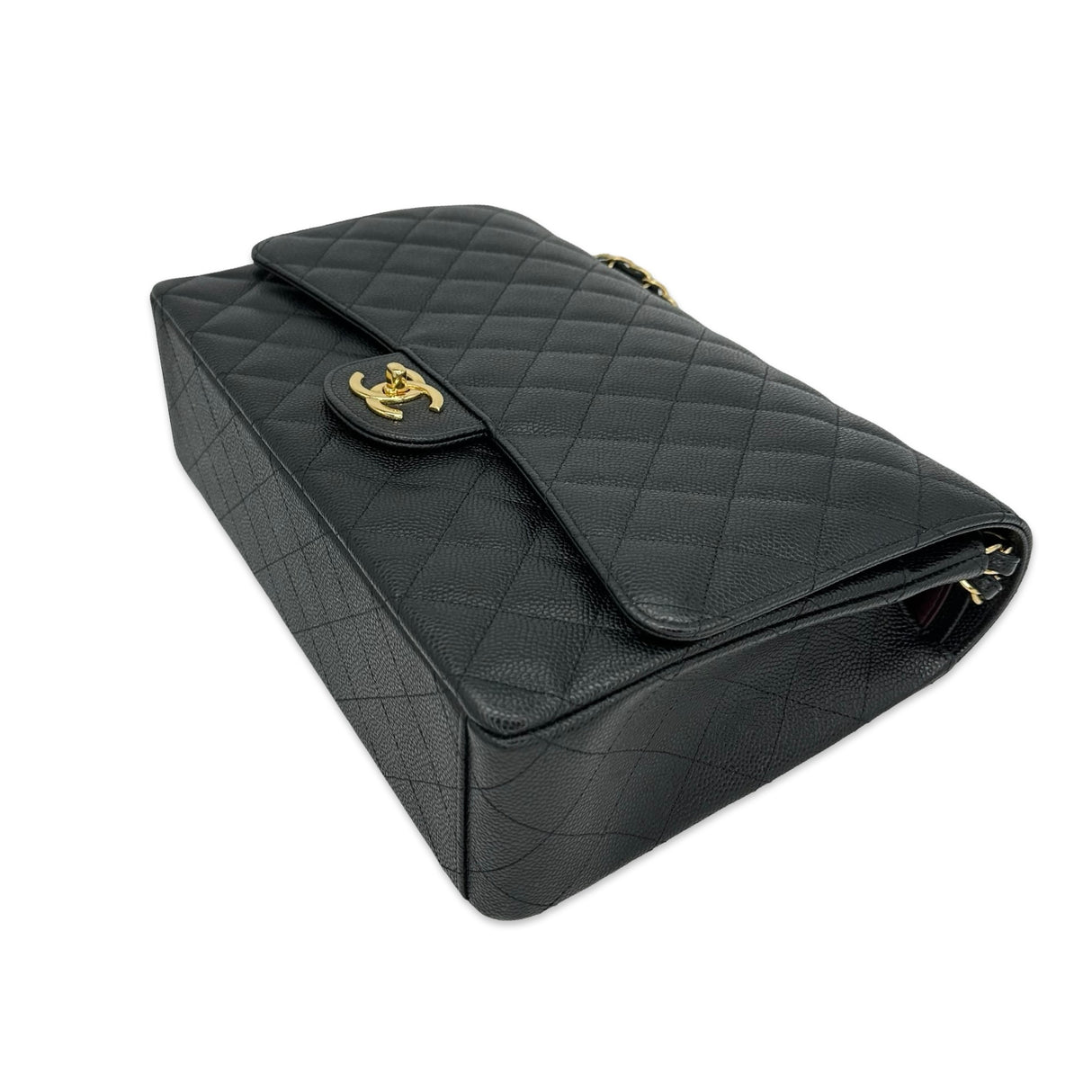 CHANEL: Quilted Caviar Maxi Classic Double Flap