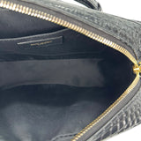 SAINT LAURENT: Croc Embossed Small Lou Camera Bag