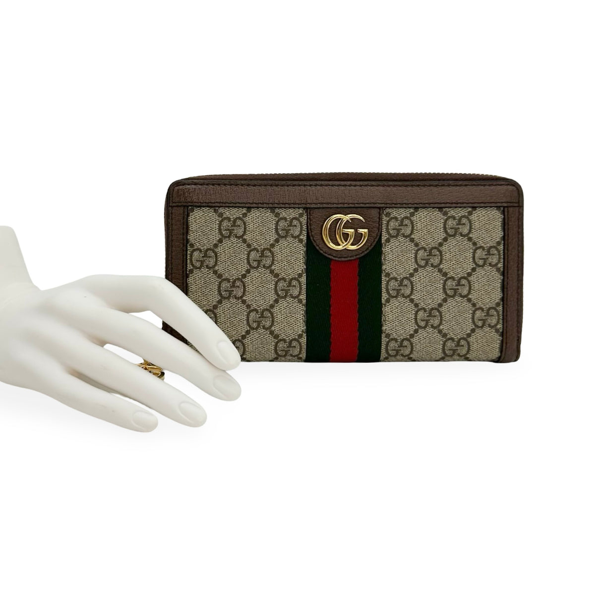GUCCI: GG Supreme Ophidia Zip Around Long Wallet
