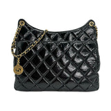 Crumpled Calfskin Medium Wavy Hobo