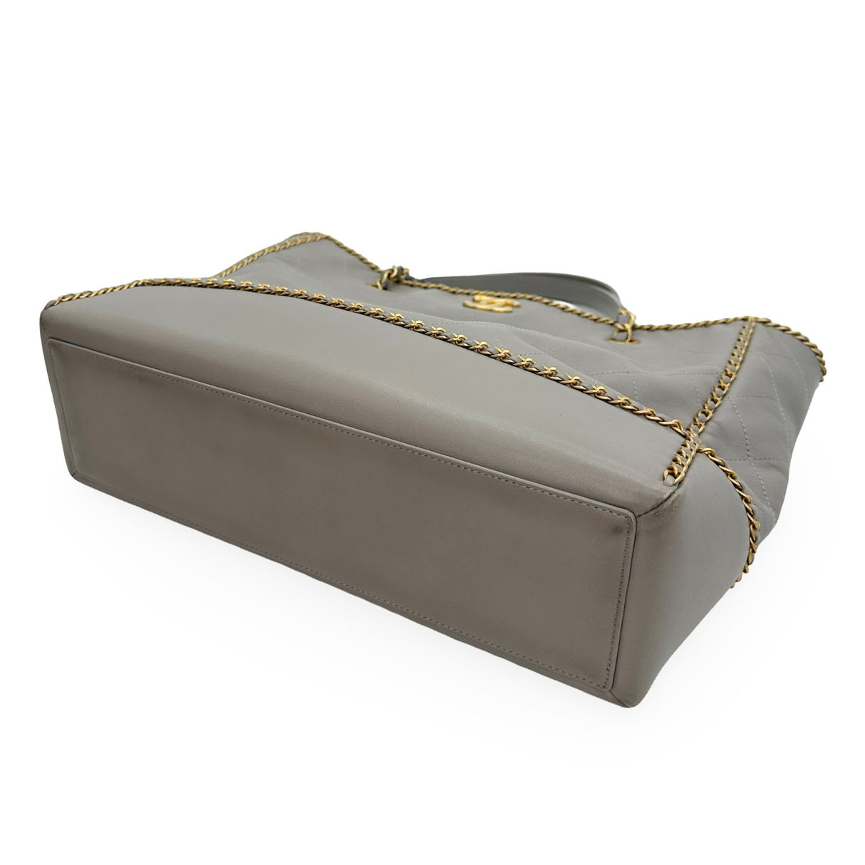 CHANEL: Quilted Leather Small Chain Around Shopping Tote