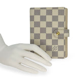 LOUIS VUITTON: Damier Azur Small Ring Agenda Cover