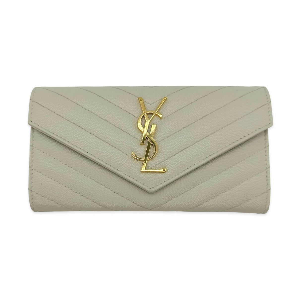 Quilted Grain de Poudre Large Flap Wallet