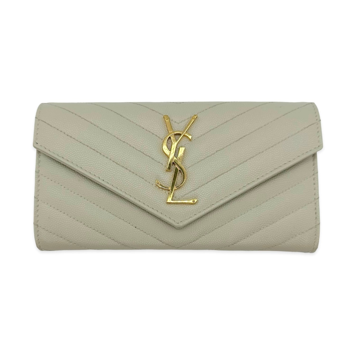 Quilted Grain de Poudre Large Flap Wallet