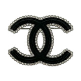 Crystal CC Leather Brooch