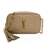 SAINT LAURENT: Quilted Grain de Poudre Mini Lou Camera Bag