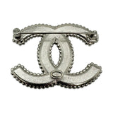Crystal CC Leather Brooch