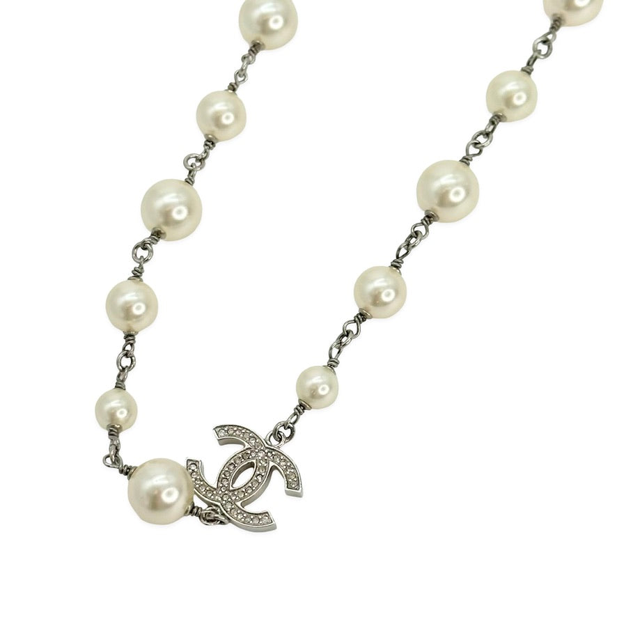 CHANEL: Crystal CC Beaded Long Necklace