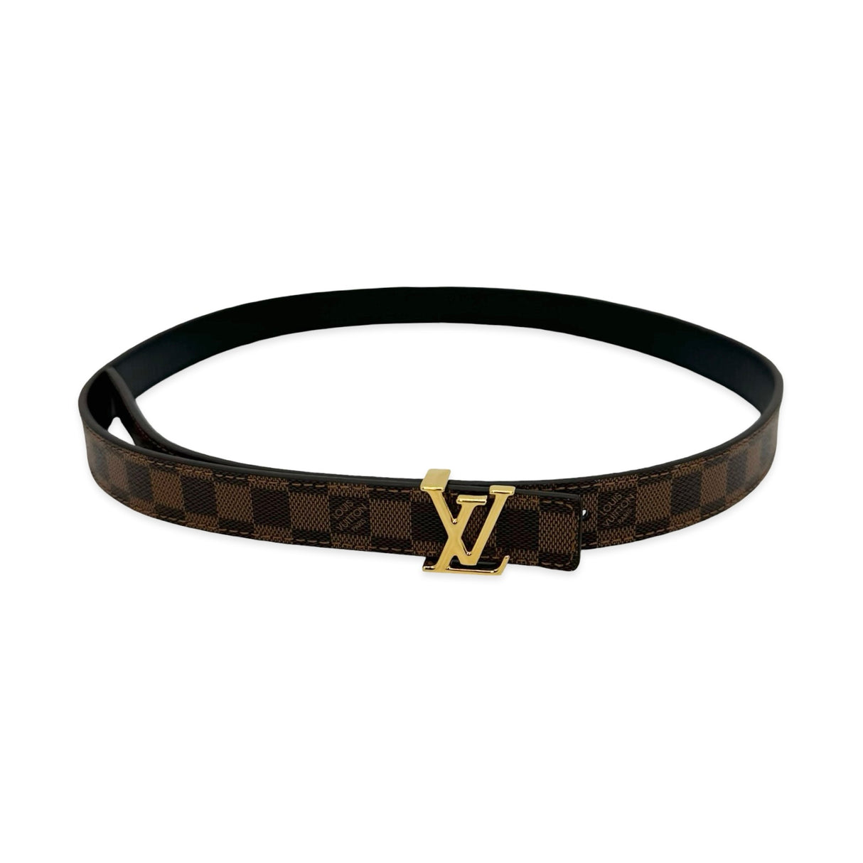 Damier Ebene LV Initiales Thin Reversible Belt