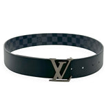 LOUIS VUITTON: Damier Graphite Initiales Reversible Belt