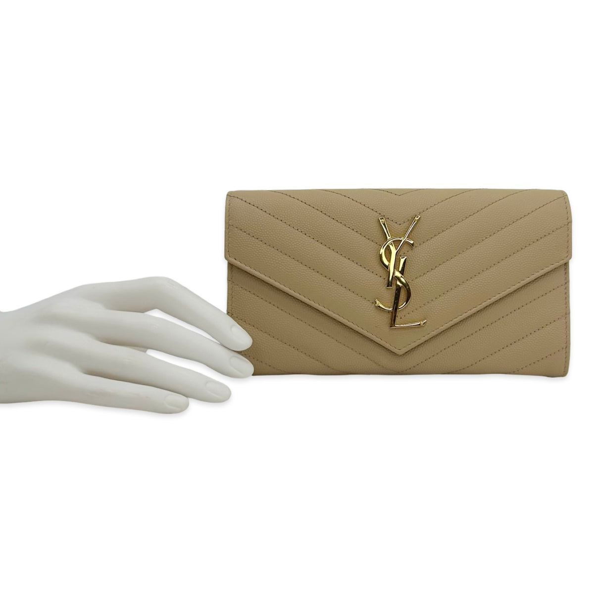 Quilted Grain de Poudre Cassandre Large Flap Wallet