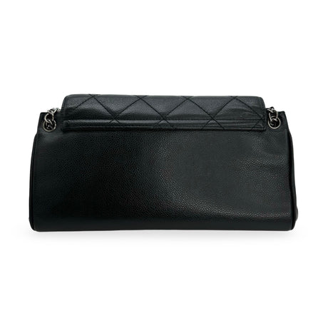 CHANEL: Quilted Caviar Accordion Push Lock Flap Bag