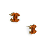 CHANEL: CC Enamel Post Earrings