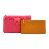 CHANEL: Quilted Lambskin Sunset Boulevard Pouch Case