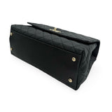 CHANEL: Quilted Caviar Small Coco Top Handle Flap Bag