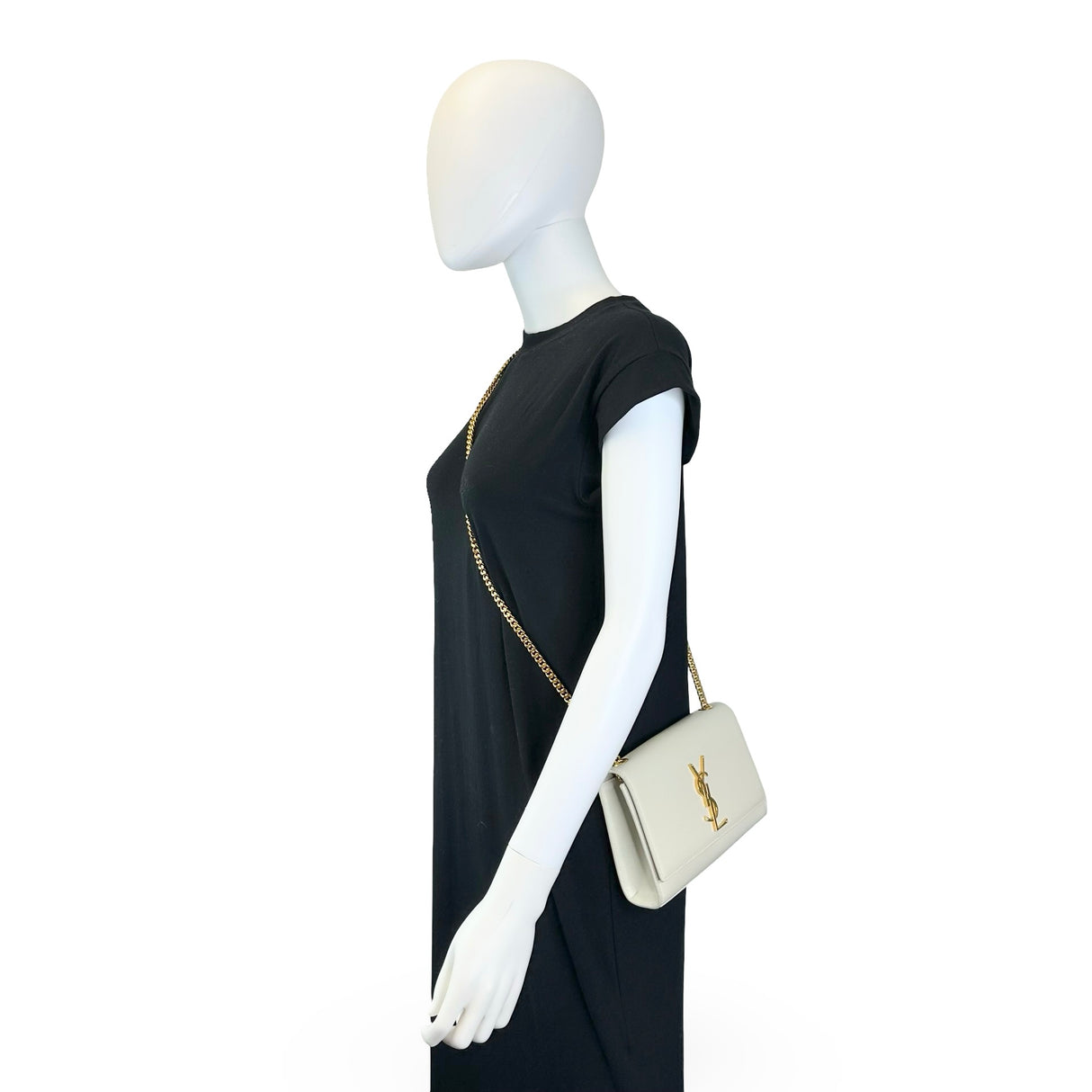 SAINT LAURENT: Grain de Poudre Small Kate Chain Bag