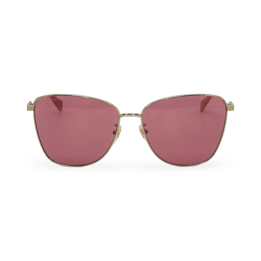 GUCCI: Pink Oversized Cat Eye Sunglasses