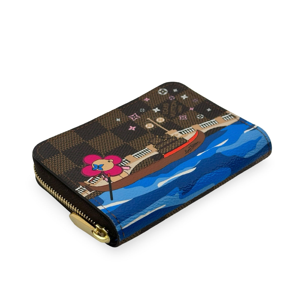 LOUIS VUITTON: Damier Ebene Animation Zippy Coin Purse