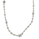 CC Crystal Long Pearl Beaded Necklace