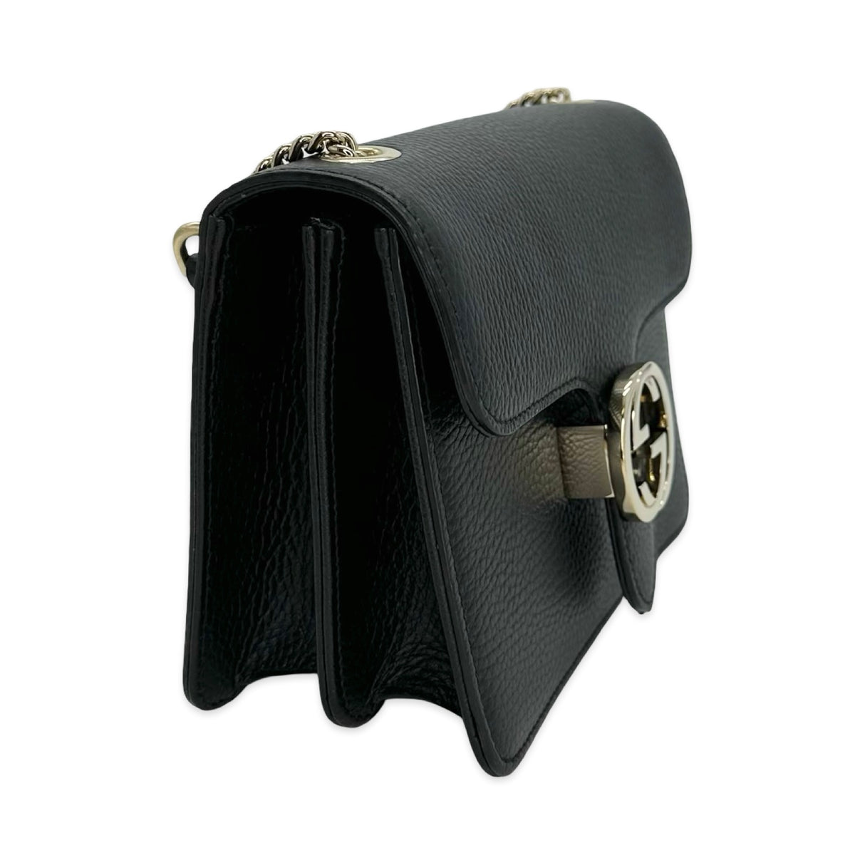 Grained Calfskin Interlocking G Chain Bag