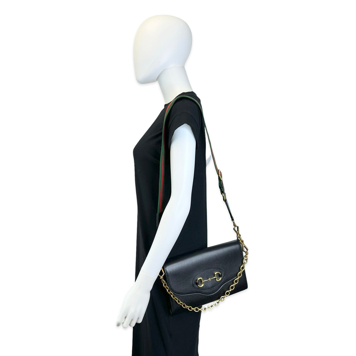 GUCCI: Leather Horsebit 1955 Small Shoulder Bag