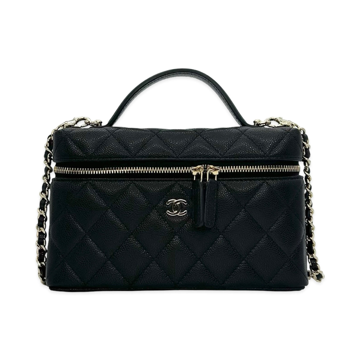 Quilted Caviar Slim Vanity Case
