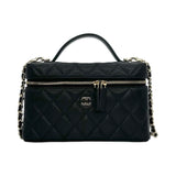 Quilted Caviar Slim Vanity Case
