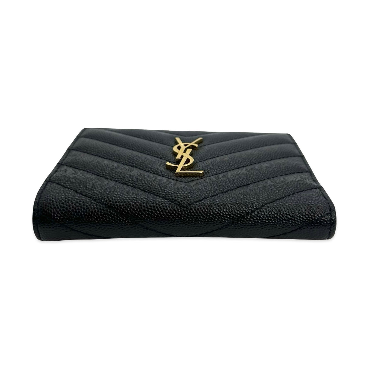 SAINT LAURENT: Quilted Grain de Poudre Cassandre Bifold Wallet