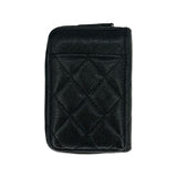 CHANEL: Quilted Caviar Vertical Zip Card Holder Wallet