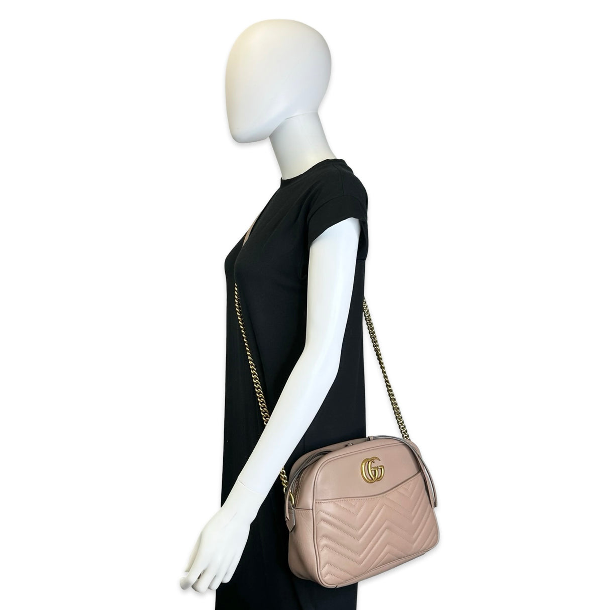 Quilted Leather Large GG Marmont Camera Bag